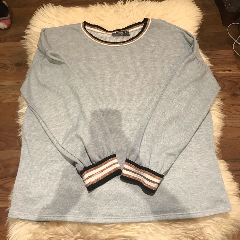4Si3Nna Grey Dolan Balloon Sleeve Sweatshirt